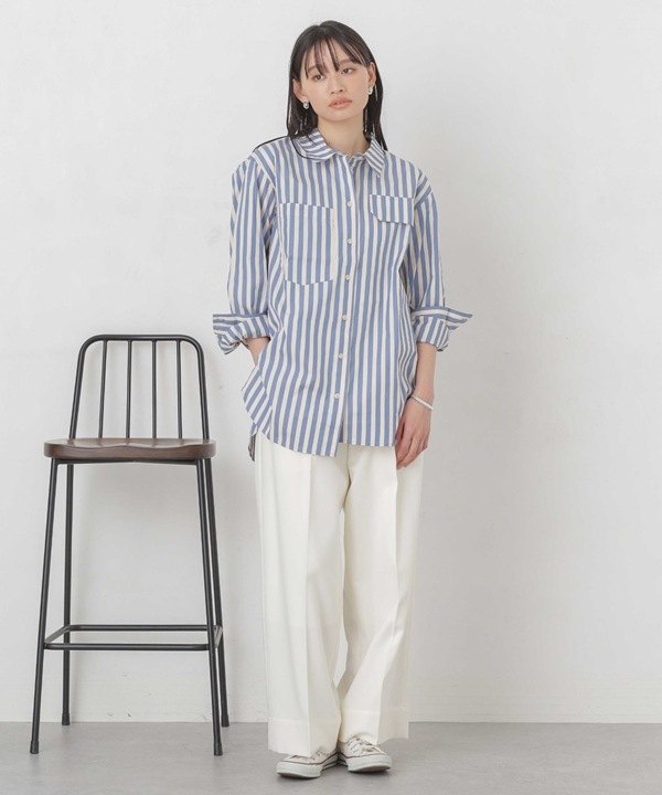MOLLI Cotton Stripe デザインシャツ
