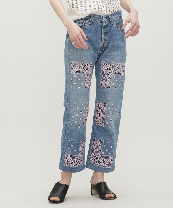 Bandanambroidery Denim Pants