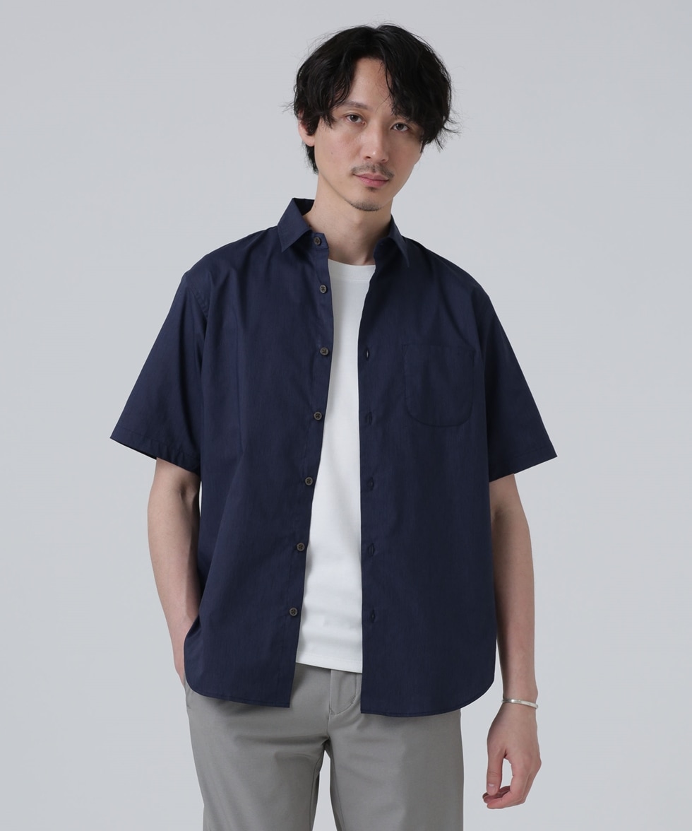 LB.03/「ICE FLOW LINEN」レギュラーカラーシャツ 半袖 / ホワイト 