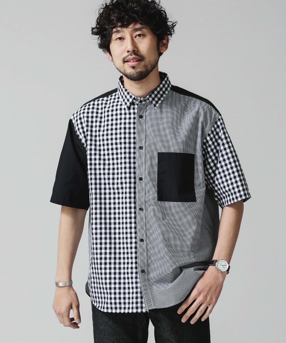 クレイジーチェックビッグシャツ／半袖 / パターン1 | 6681121015