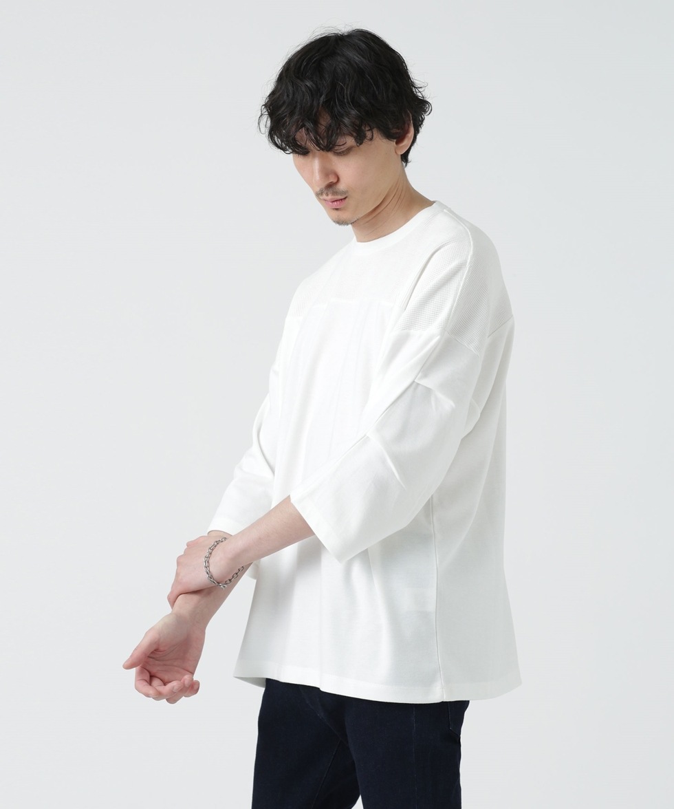 LB.04/コンビフットボールTシャツ 7分袖 / スミクロ | 6723123220 