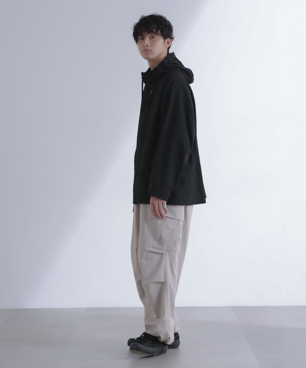 RAGLAN SLEEVE HOODED BLOUSON / ブラック | 6704112031 | ナノ 