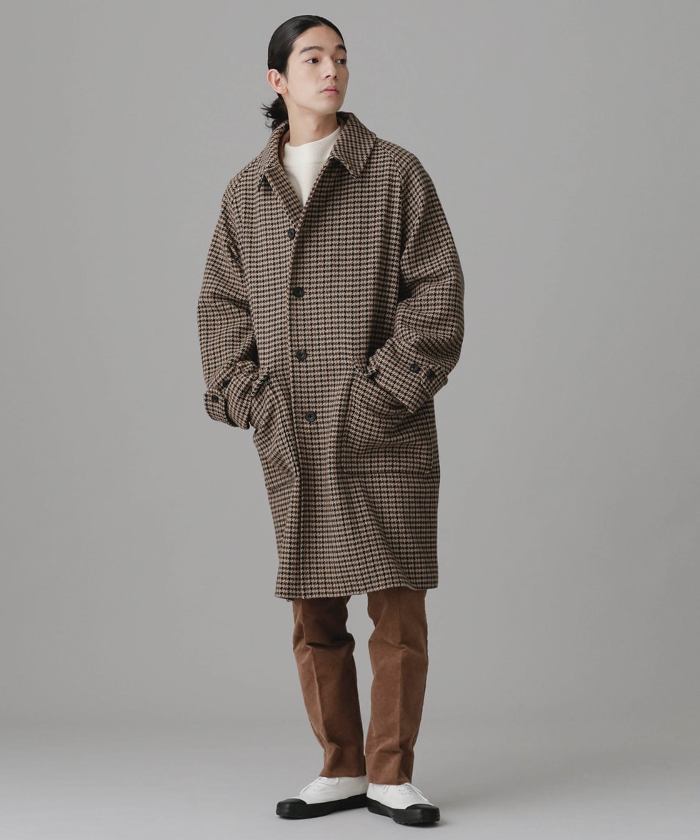 マルニ 16AW ガンクラブチェック柄バルカラーコート グレー M05AA0007