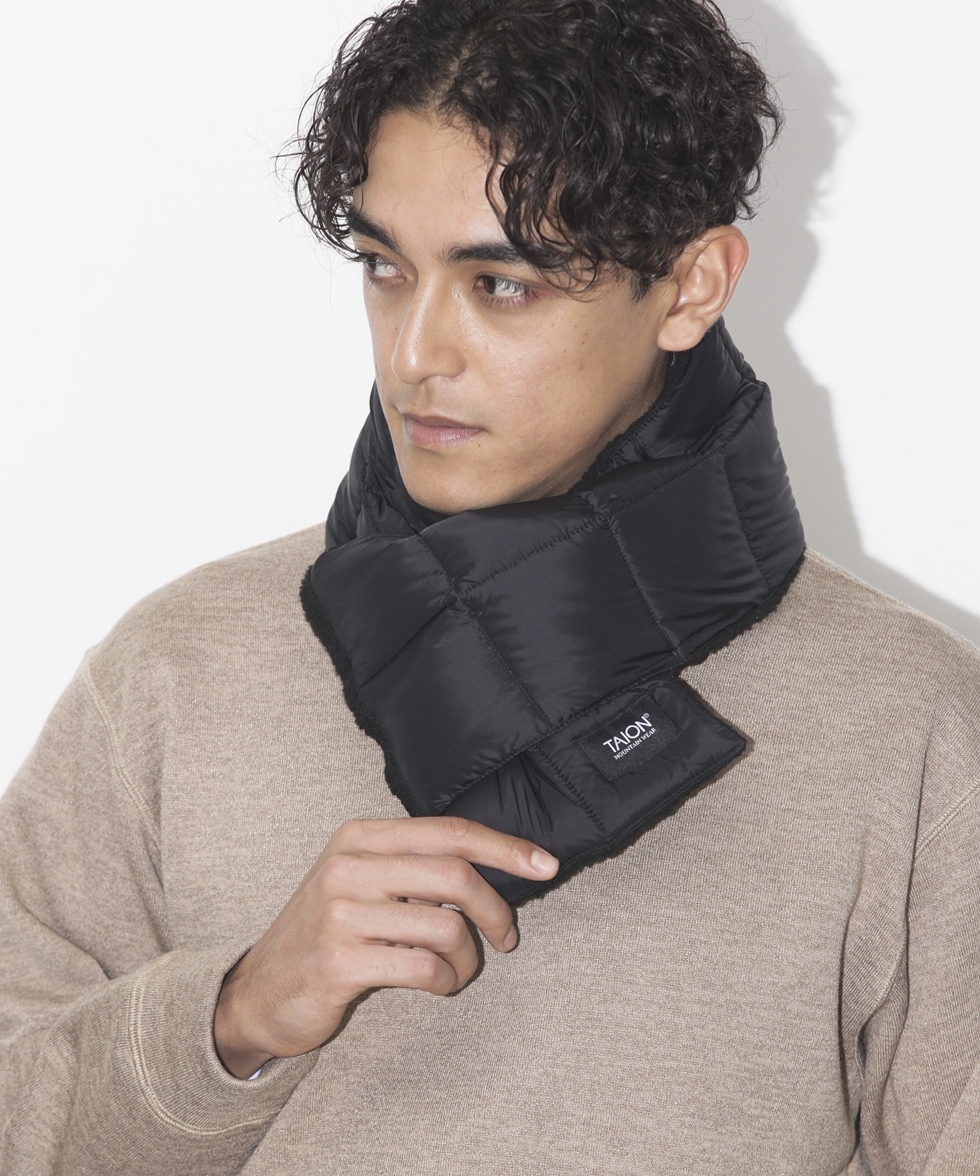 WEB限定 別注 REVERSIBLE DOWNSCARF / ブラック | 6703241158 | ナノ