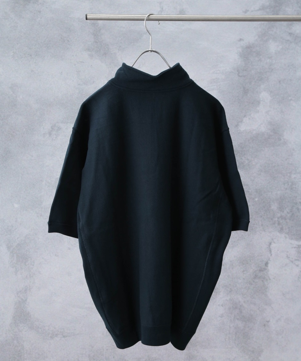 REVERSE WEAVE S/S HALF ZIP / ブラック | 6704124002 | ナノ 