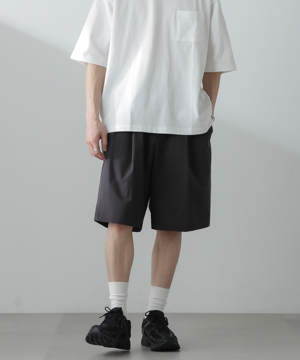 WOOLY NYLON WIDE EASY SHORTS / グレー | 6704128027 | ナノ 