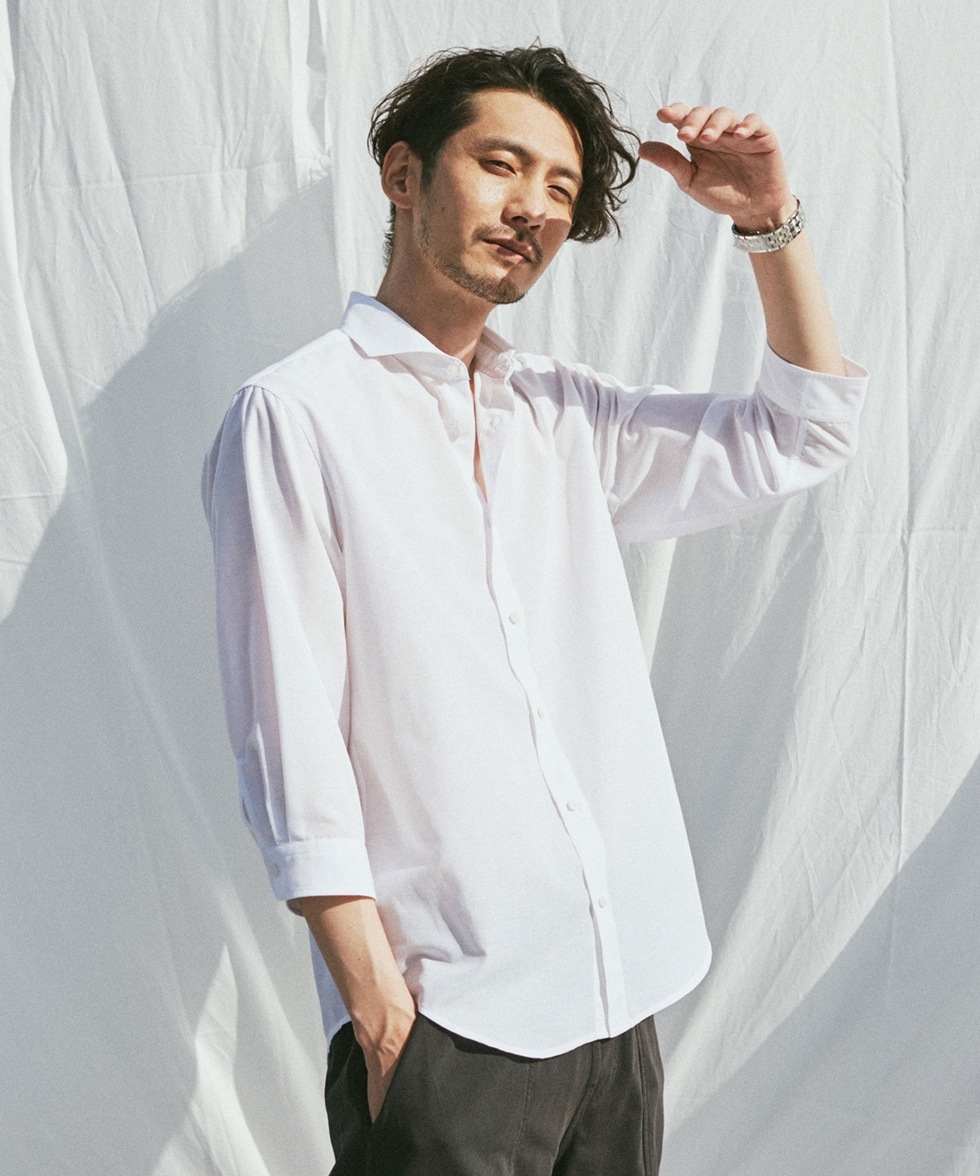 ＦＬＯＷ ＬＩＮＥＮ ＳＯＲＯＮＡ レギュラーシャツ ７分袖