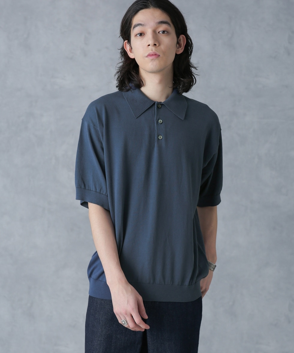 別注 S/S KNIT POLO / ブラック | 6704124027 | ナノ・ユニバース公式 ...