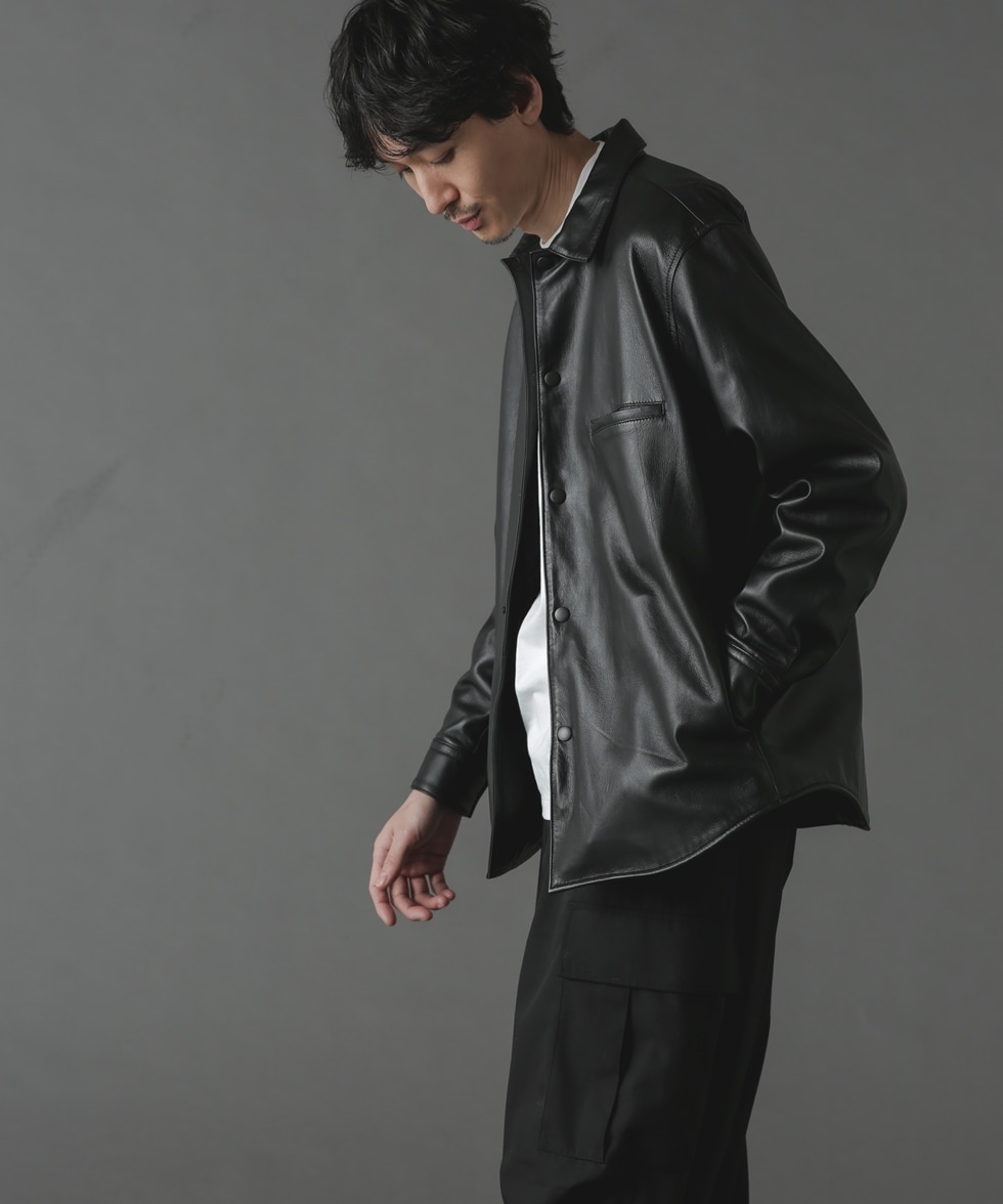 ライトラムナッパシャツジャケット / ブラック | 6684112215 | ナノ ...