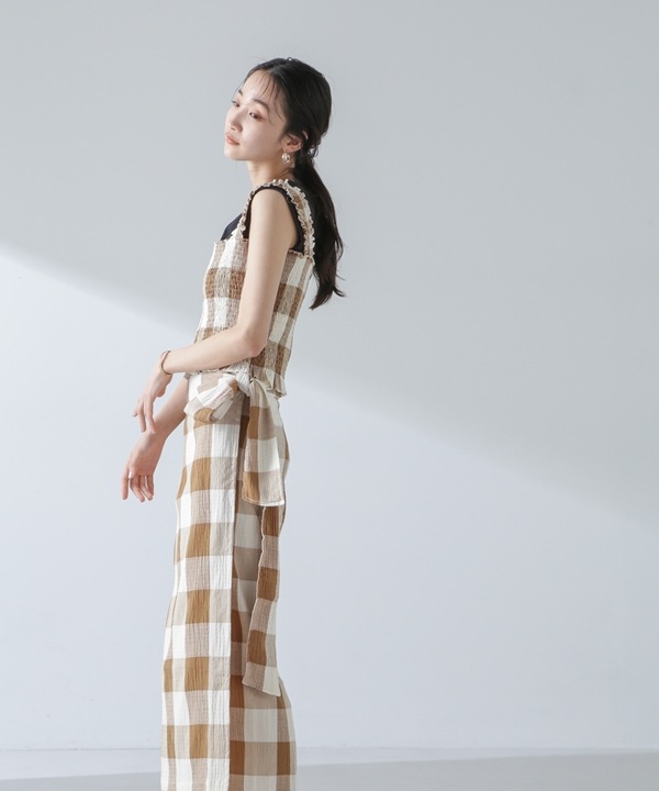 Checkered pareo skirt