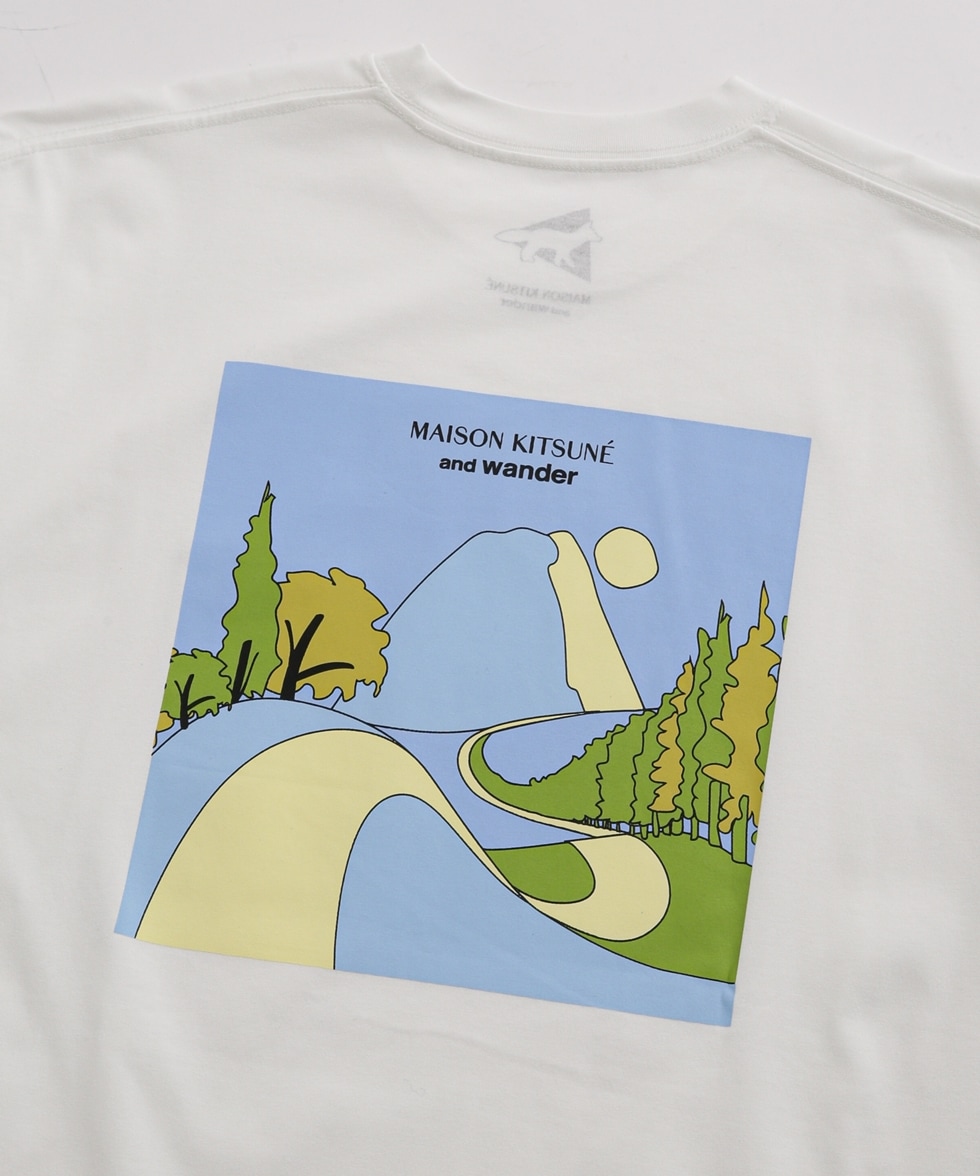 AND WANDER X MAISON KITSUNÉ ドライ コットン Tee 日本オンライン