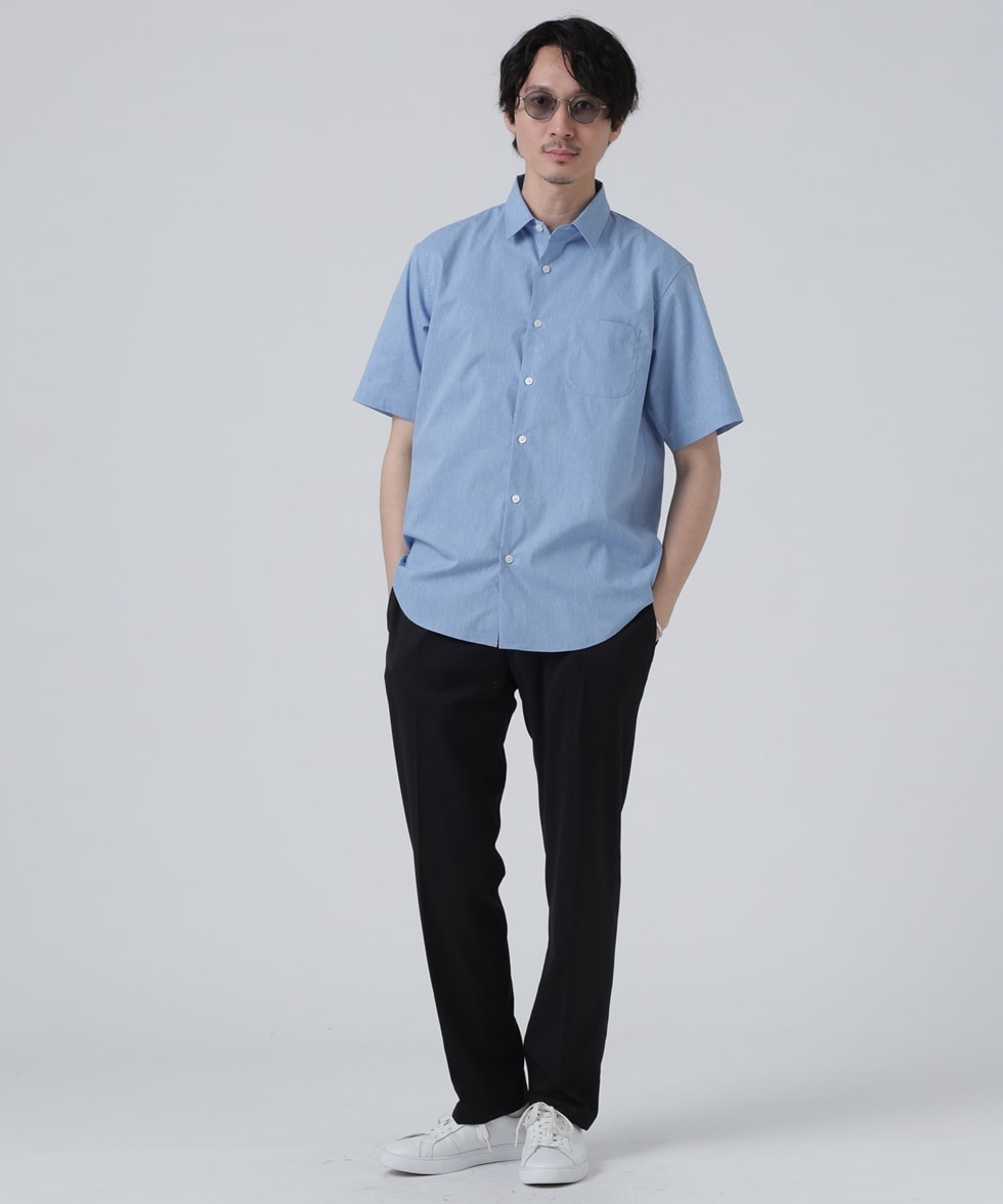 LB.03/「ICE FLOW LINEN」レギュラーカラーシャツ 半袖 / ホワイト 