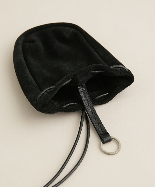 DRAWSTRING POUCH  COW SUEDE