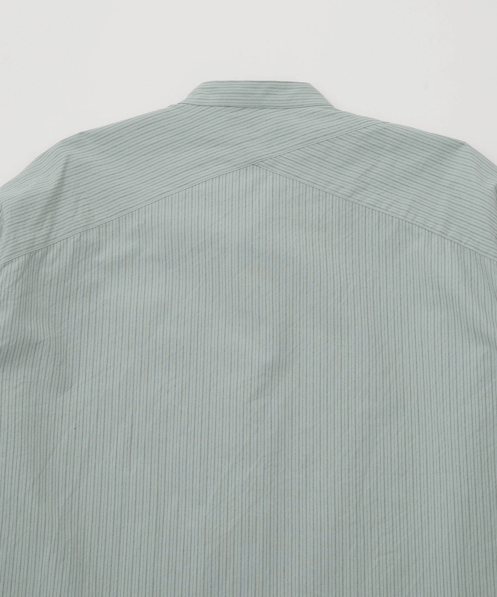 POPLIN STRIPE OVERLAID SHIRT / グリーン | 6703120120 | ナノ