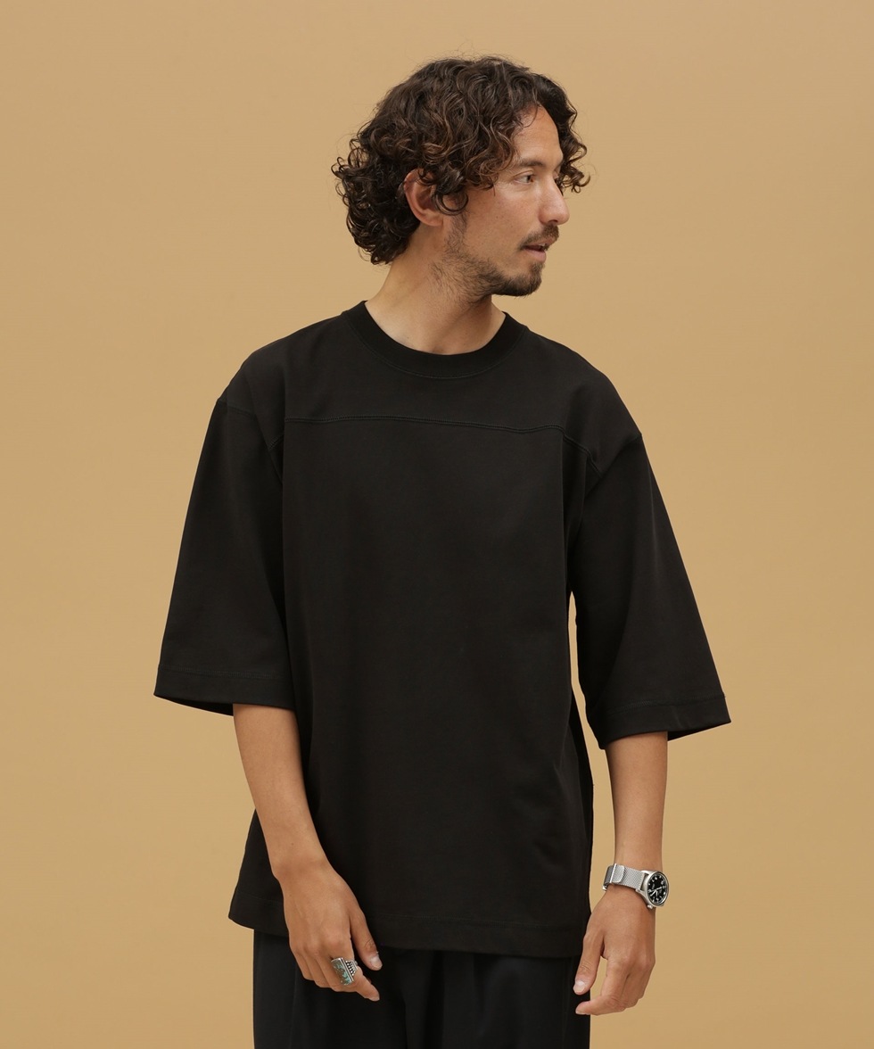 LB.03/シルケットフットボールＴシャツ / ブラック | 6682124242