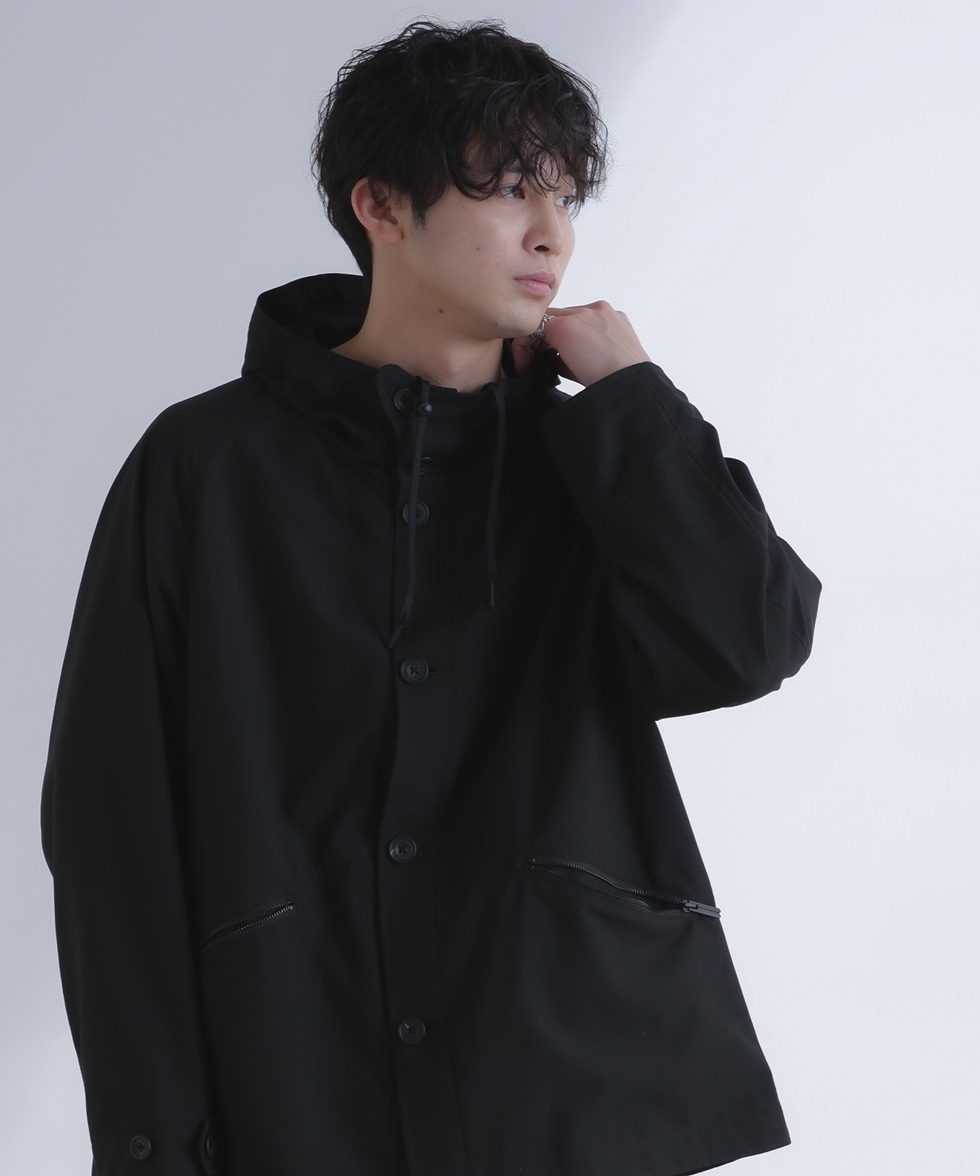 RAGLAN SLEEVE HOODED BLOUSON / ブラック | 6704112031 | ナノ 