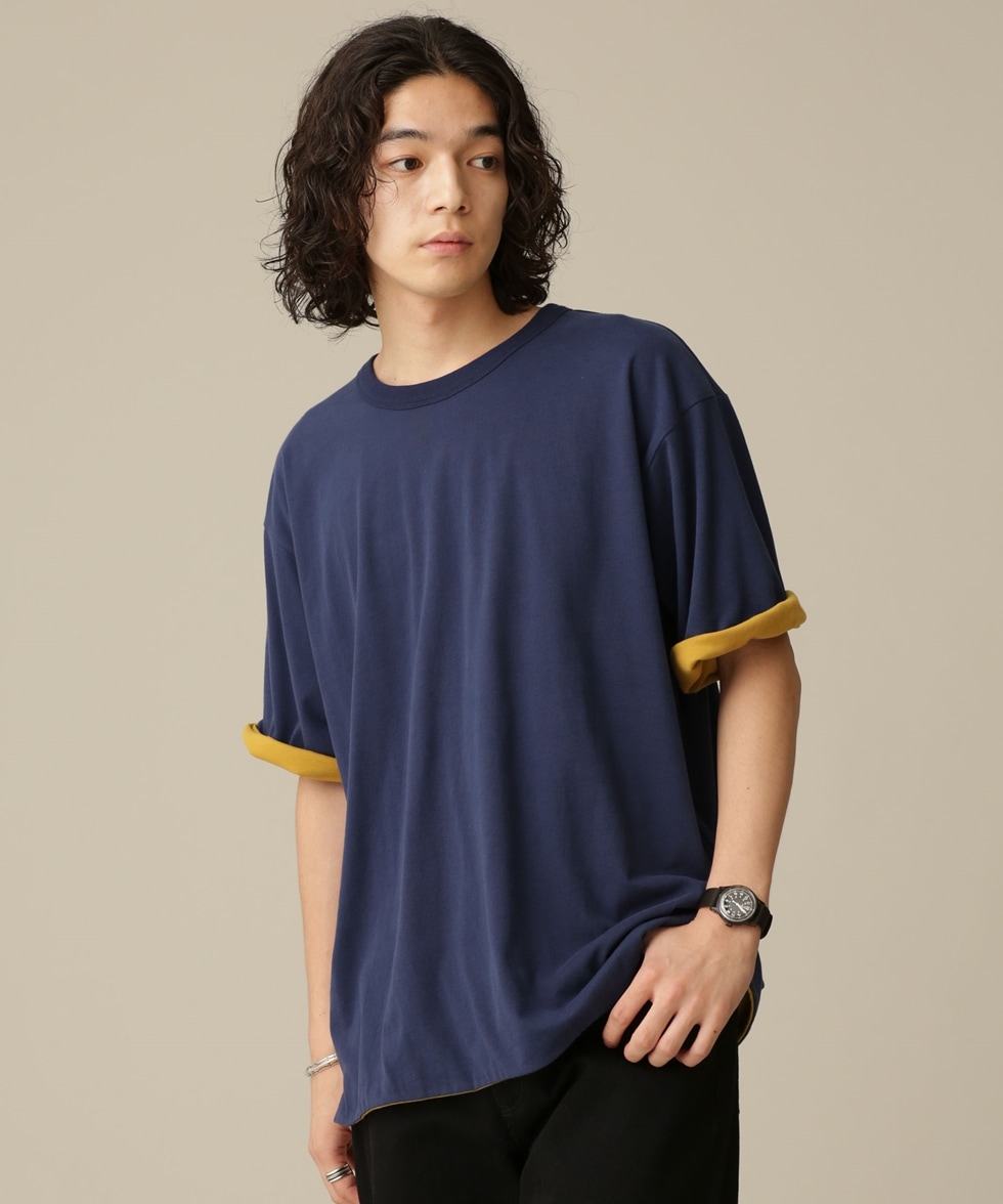 LB.03/リバーシブルクルーネックＴシャツ / ネイビー | 6682224205