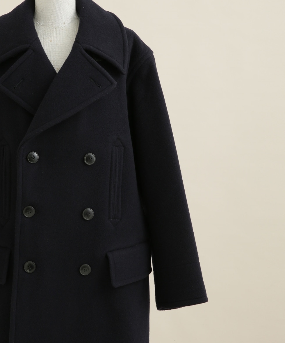 YLEVE WOOL MOSSER PEA COAT  イレーヴ　ピーコート