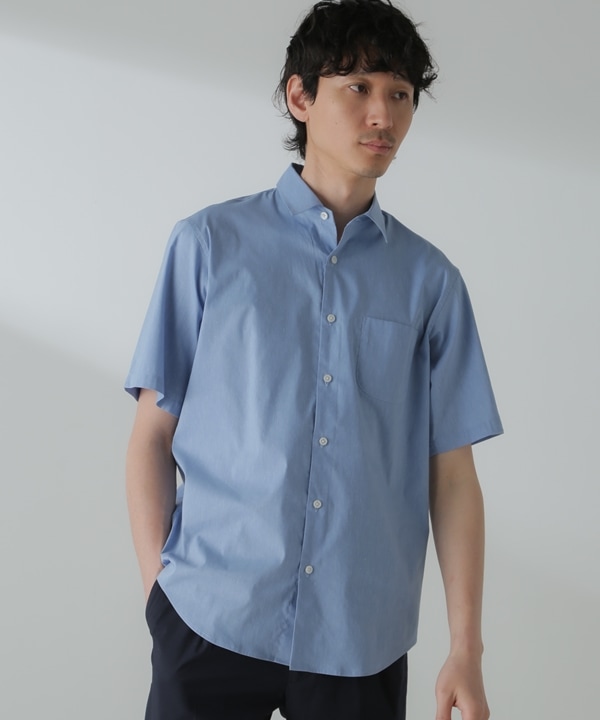 nano・universeの「ICE FLOW LINEN」レギュラーカラーシャツ 半袖