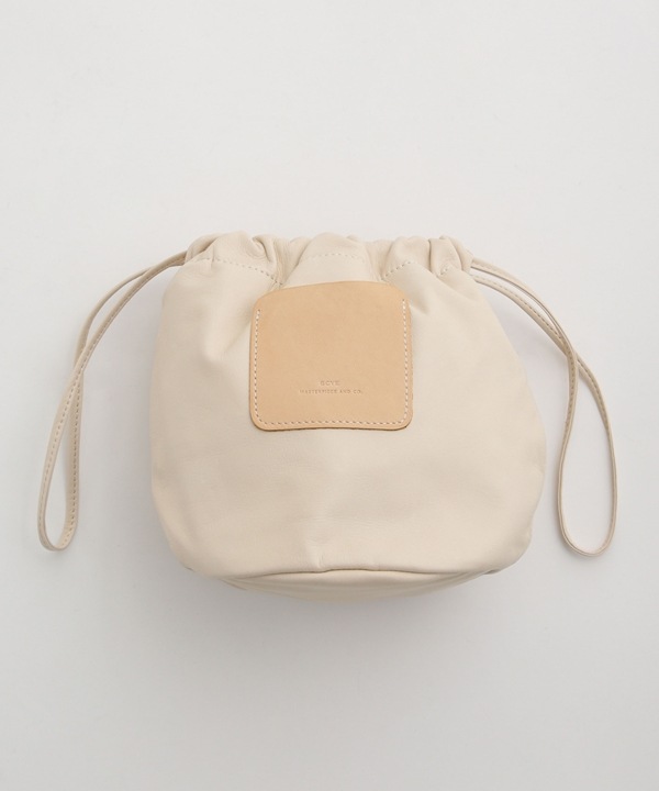 nano・universeのSoft Leather Drawstring Bag