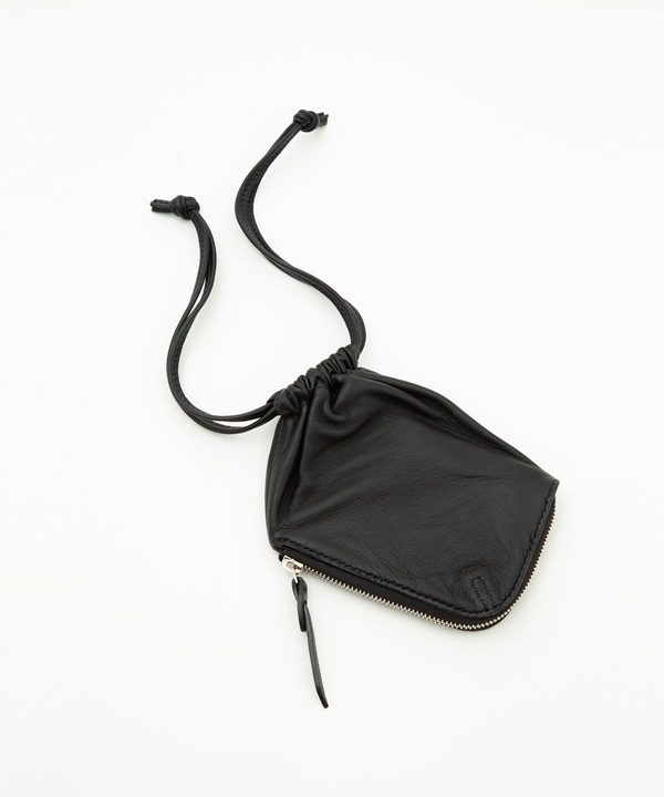 drawstring L-zip purse