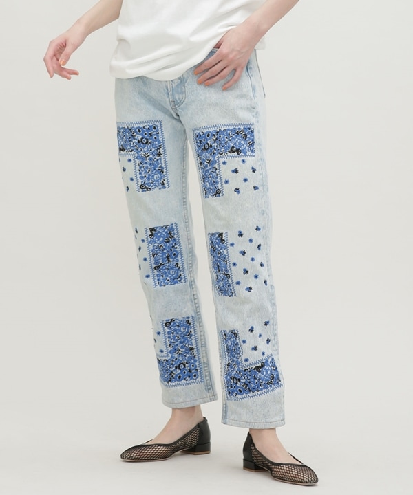 Bandanambroidery Denim Pants