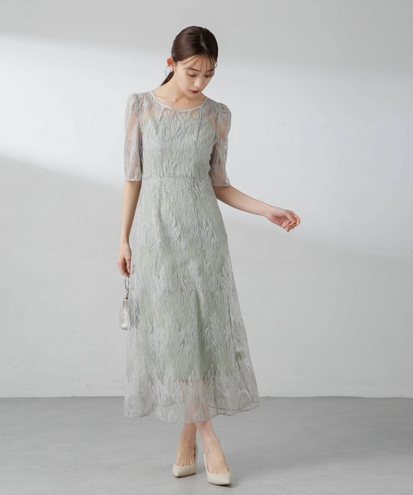 スパンコール刺繍ドレス