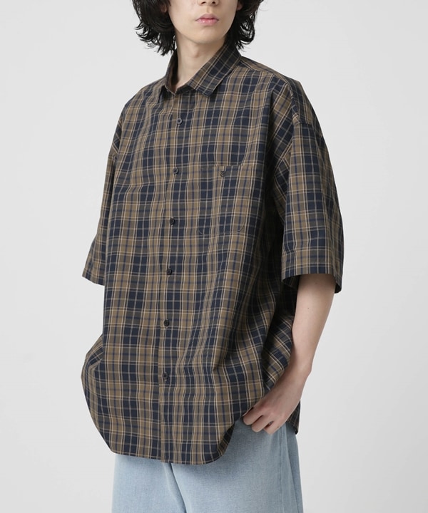 LB.04/WEB限定 ビッグシルエットリラックスチェックシャツ 半袖