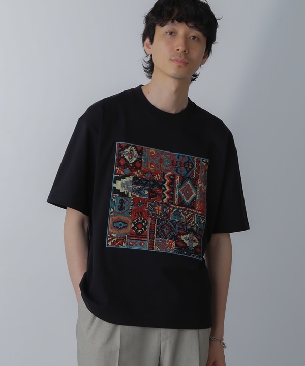 nano・universeのフレームアートワイドTシャツ 半袖