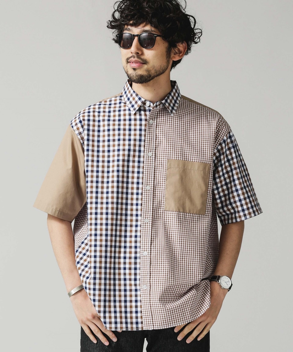 クレイジーチェックビッグシャツ／半袖 / パターン1 | 6681121015 