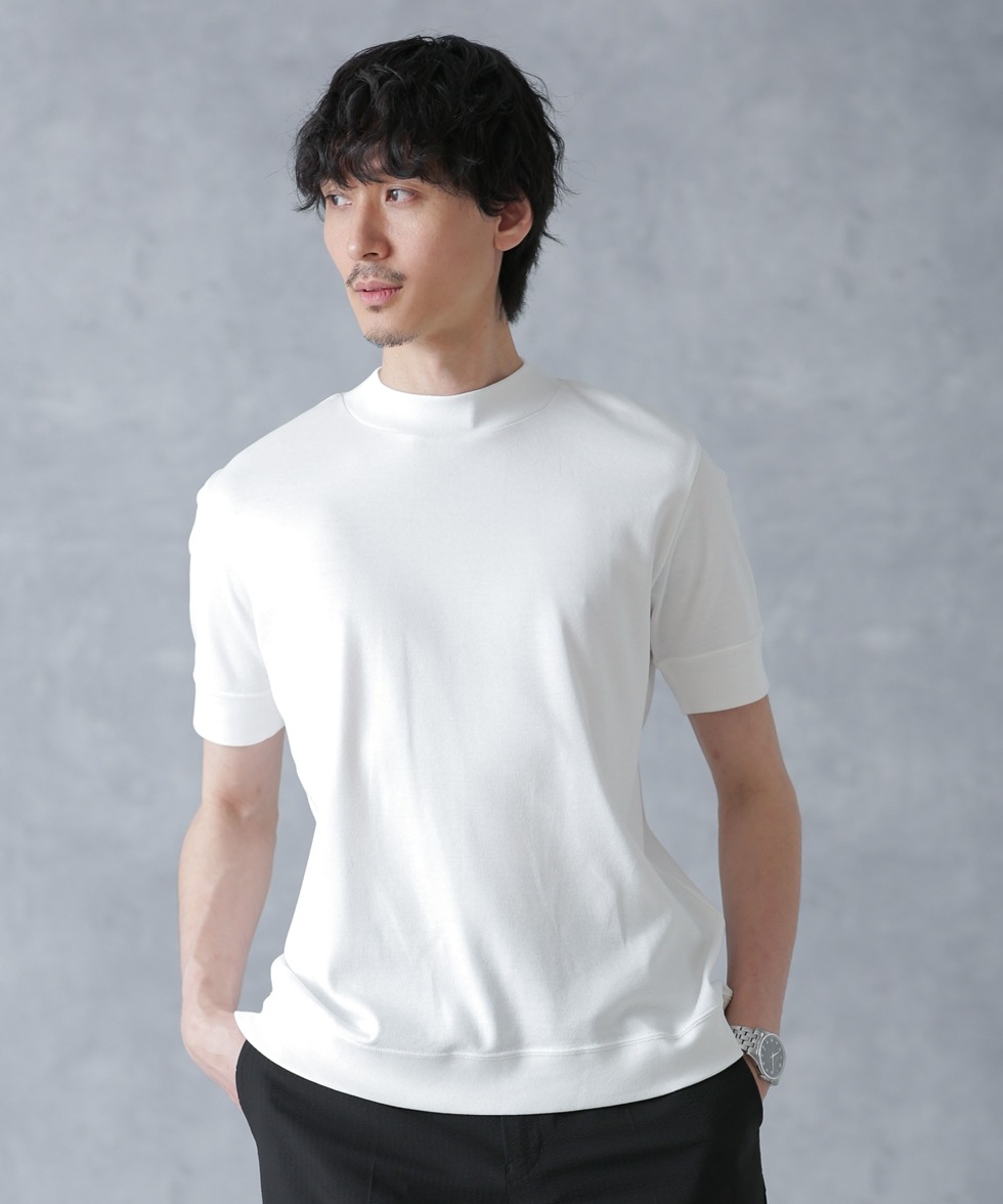 FORMAL JERSEY」モックネックカットソー半袖 / ブラック | 6684124226 