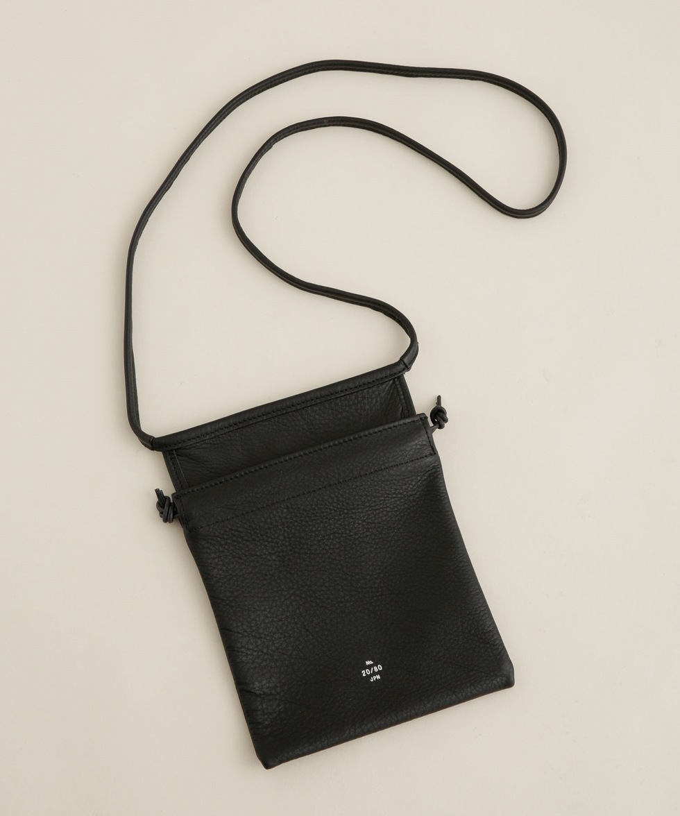 SHRINK LEATHER SHOULDER BAG / ブラック | 6702232567 | ナノ