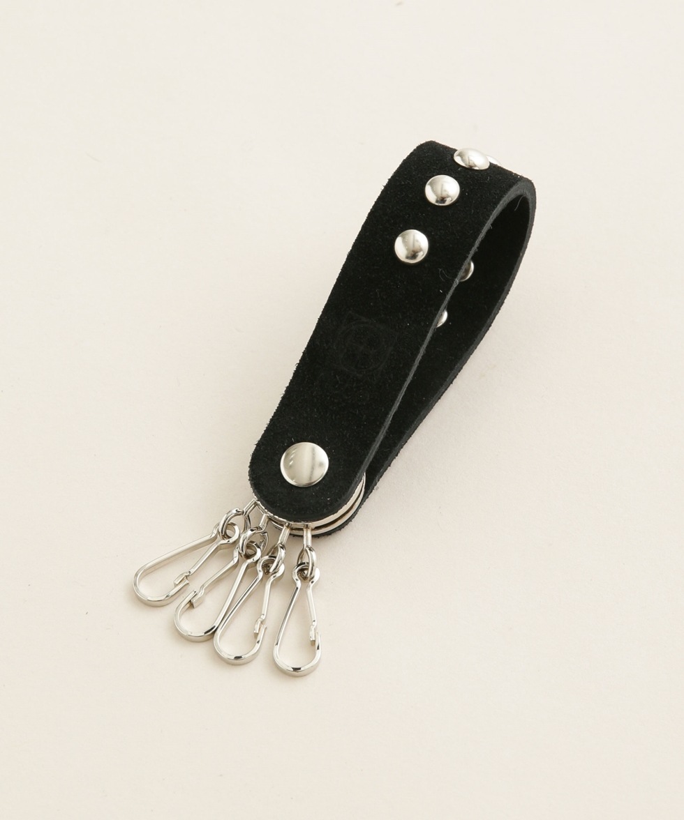 STUDDED KEY RING COW SUEDE / ブラック | 6702253054 | ナノ