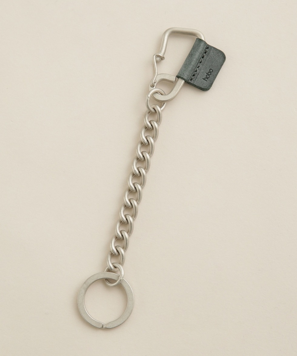 CARABINER CHAIN KEY RING BRASS