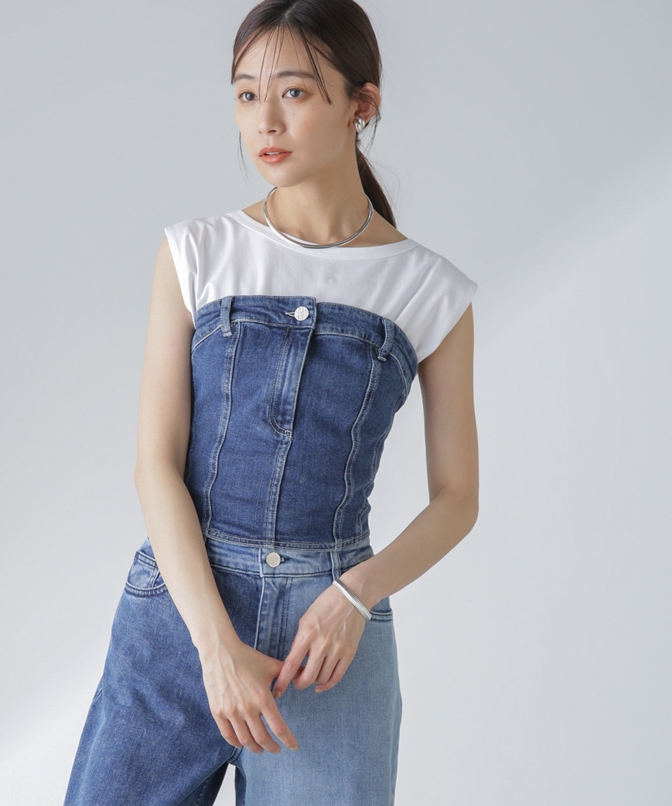 MANDI ORGANIC COTTON Denimビスチェ / ブルー | 6714125001 | ナノ