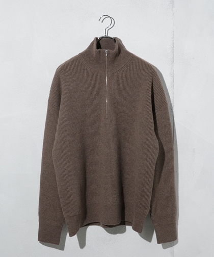 LAMBS WOOL KN HALF ZIP P/O / ブラック | 6703222133 | ナノ