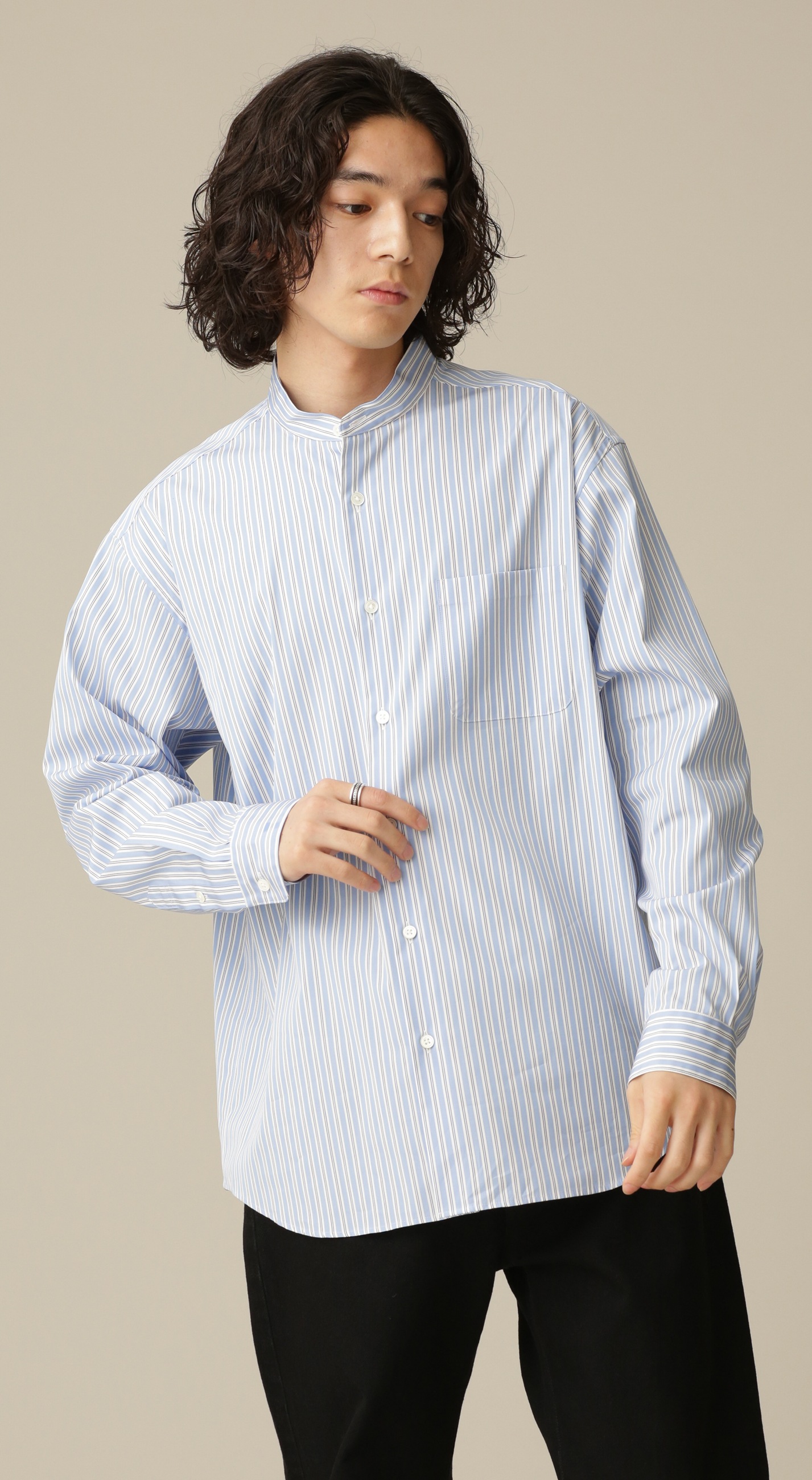 WEB限定デザイン 【工場別注/オリジナル】Thomas Mason Stripe Shirt